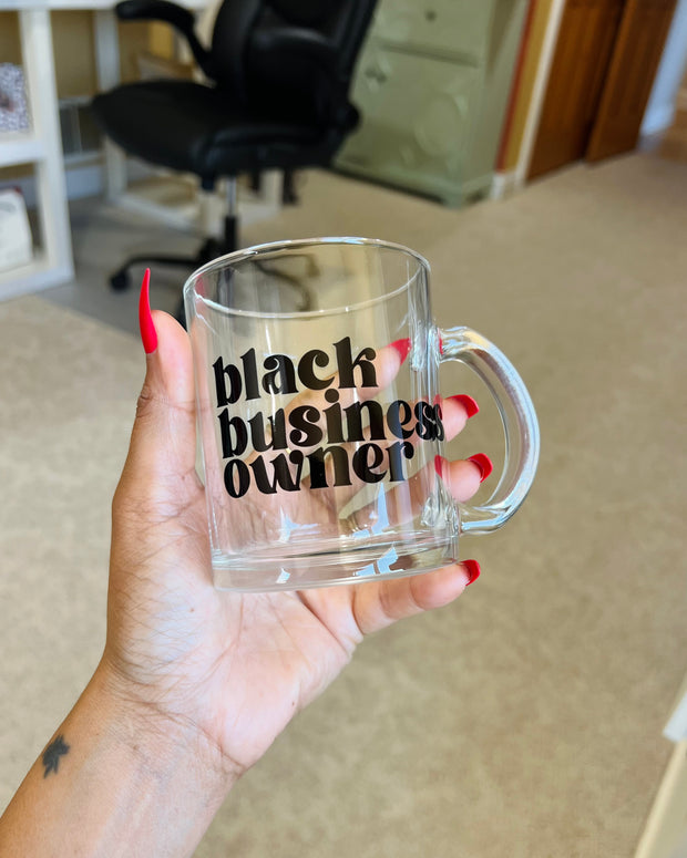Black Business Owner Glass Mug